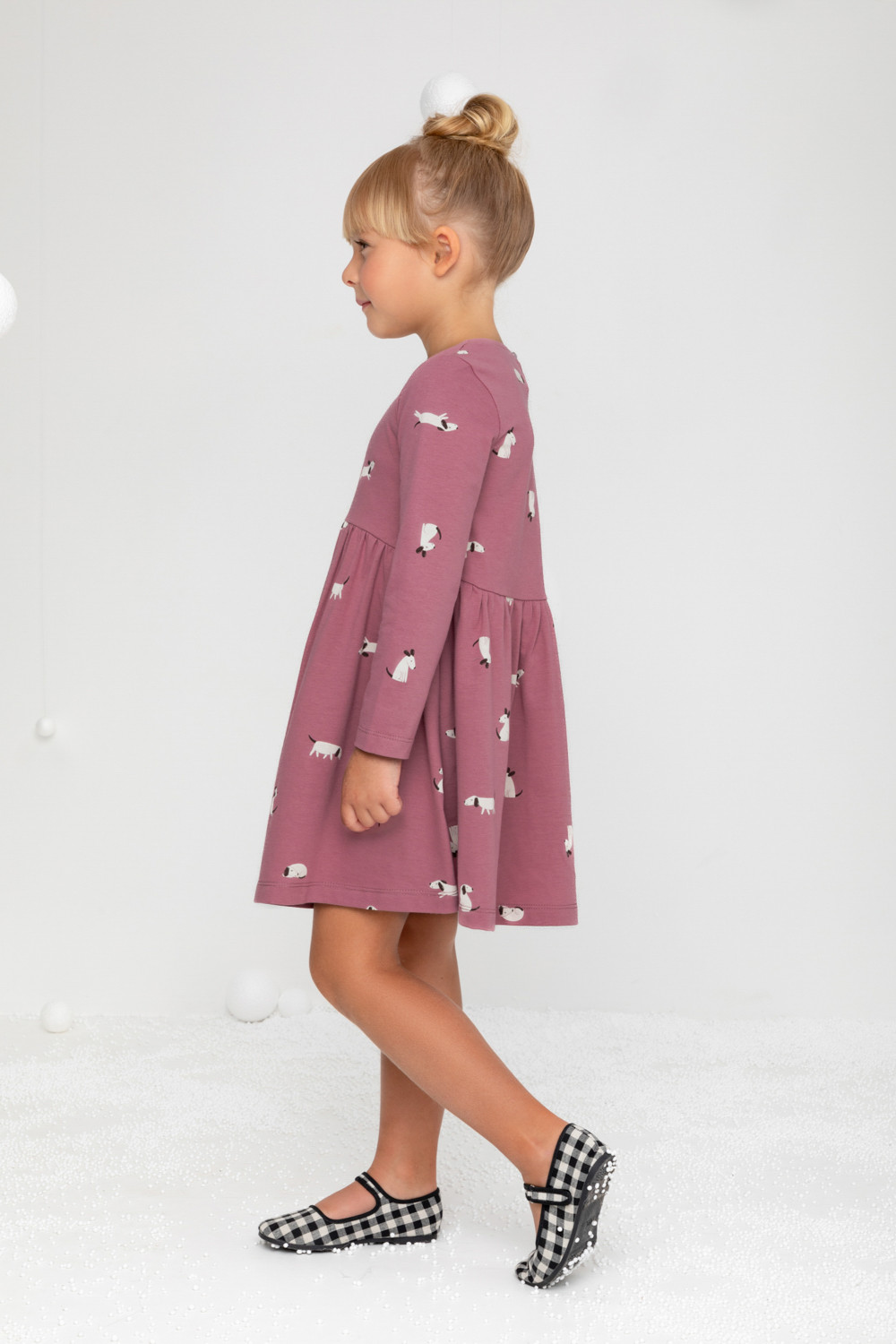 Платье для девочки, артикул: К 5775, цвет: бордовый, фото 3