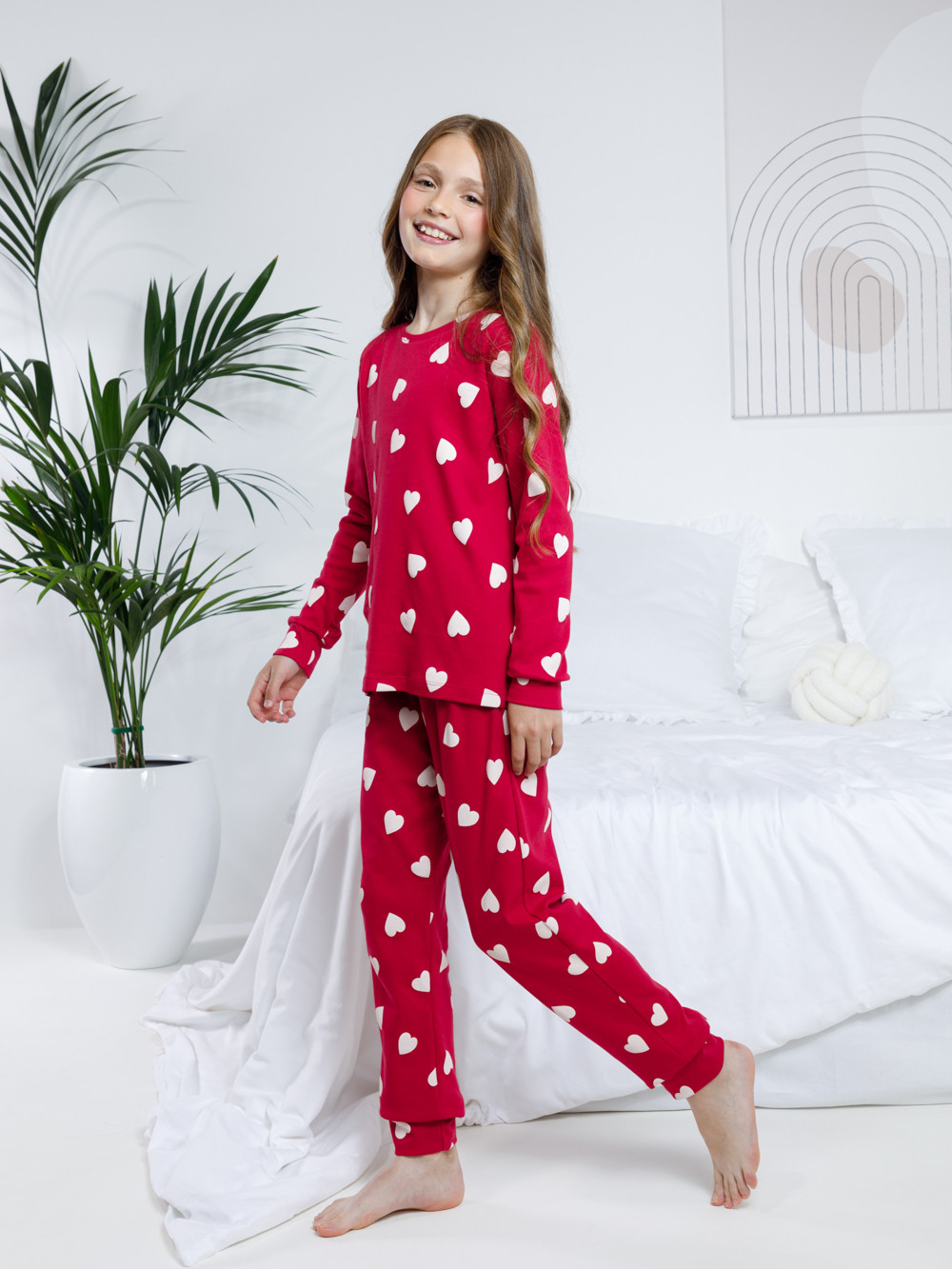 Пижама для девочки, артикул: МП 1552-1, цвет: красный, фото 3