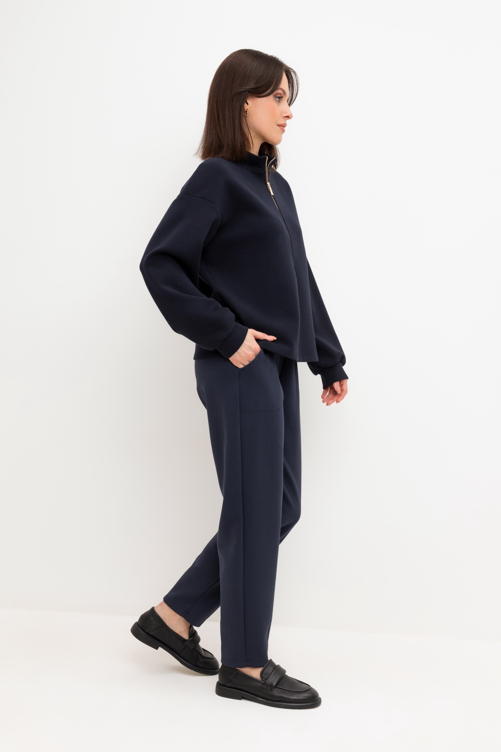 Брюки женские для мам, артикул: ЕВТ 4121, цвет: синий, фото 3