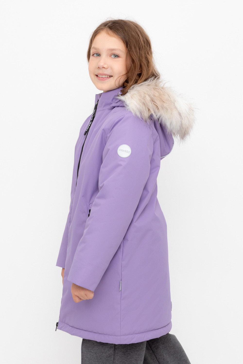 Пальто для девочки, артикул: ВК 38109/2 УЗГ, цвет: фиолетовый, фото 3