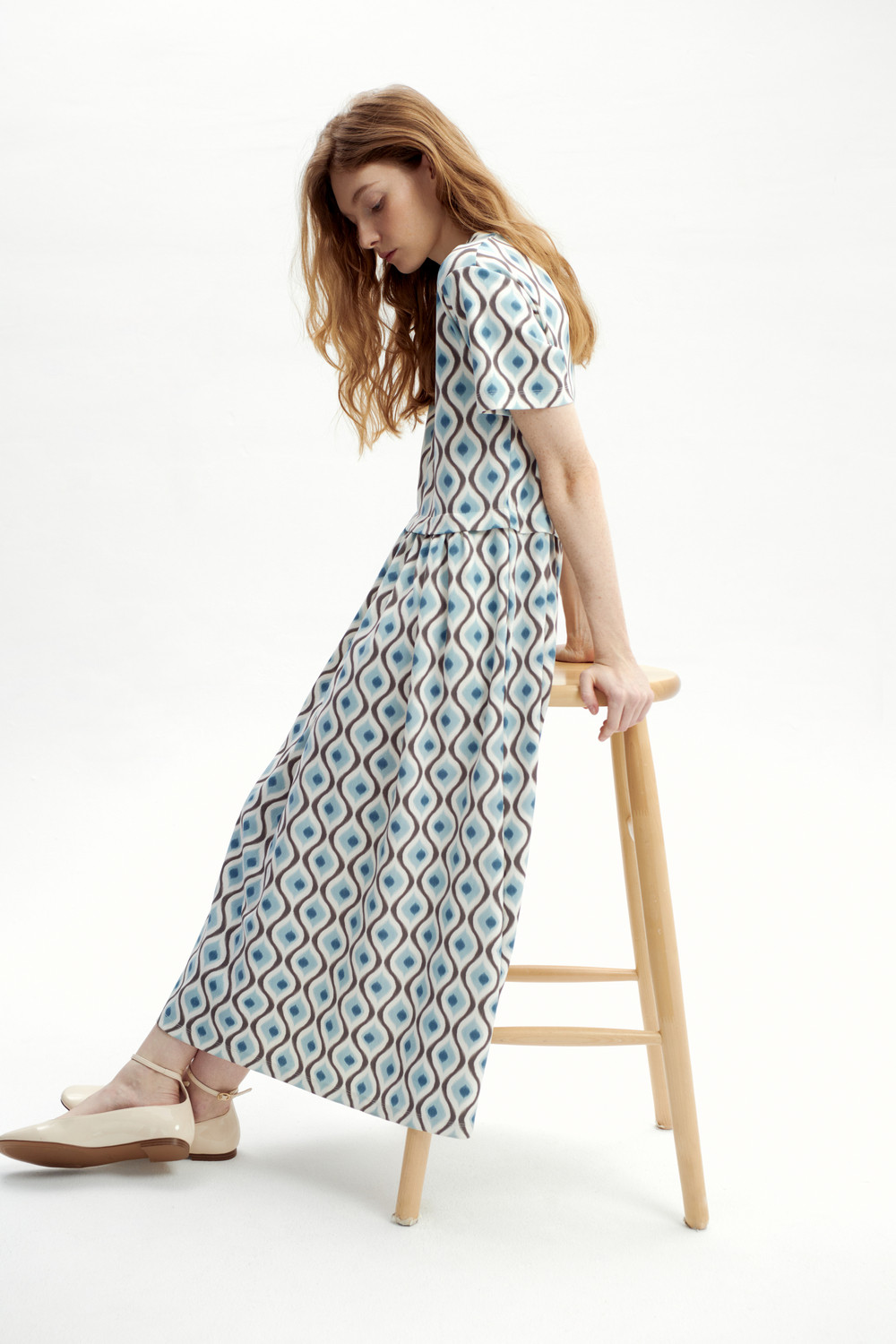 Платья женские для мам, артикул: ЕВТ 5070, цвет: бежевый, фото 3