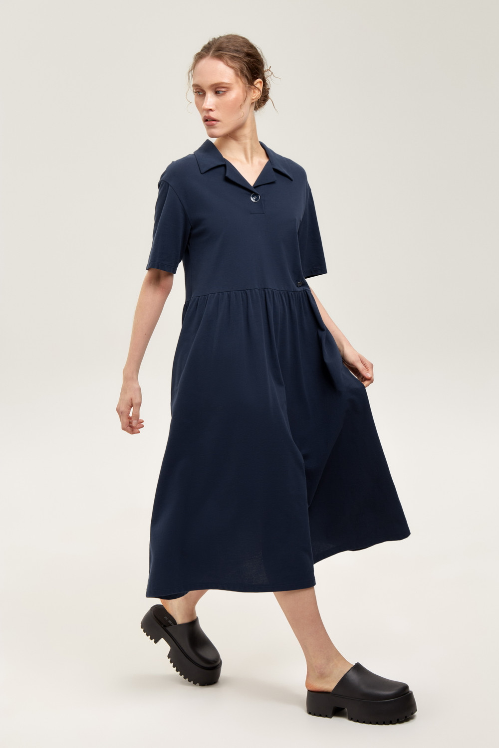 Платья женские для мам, артикул: ЕВТ 5065, цвет: синий, фото 3