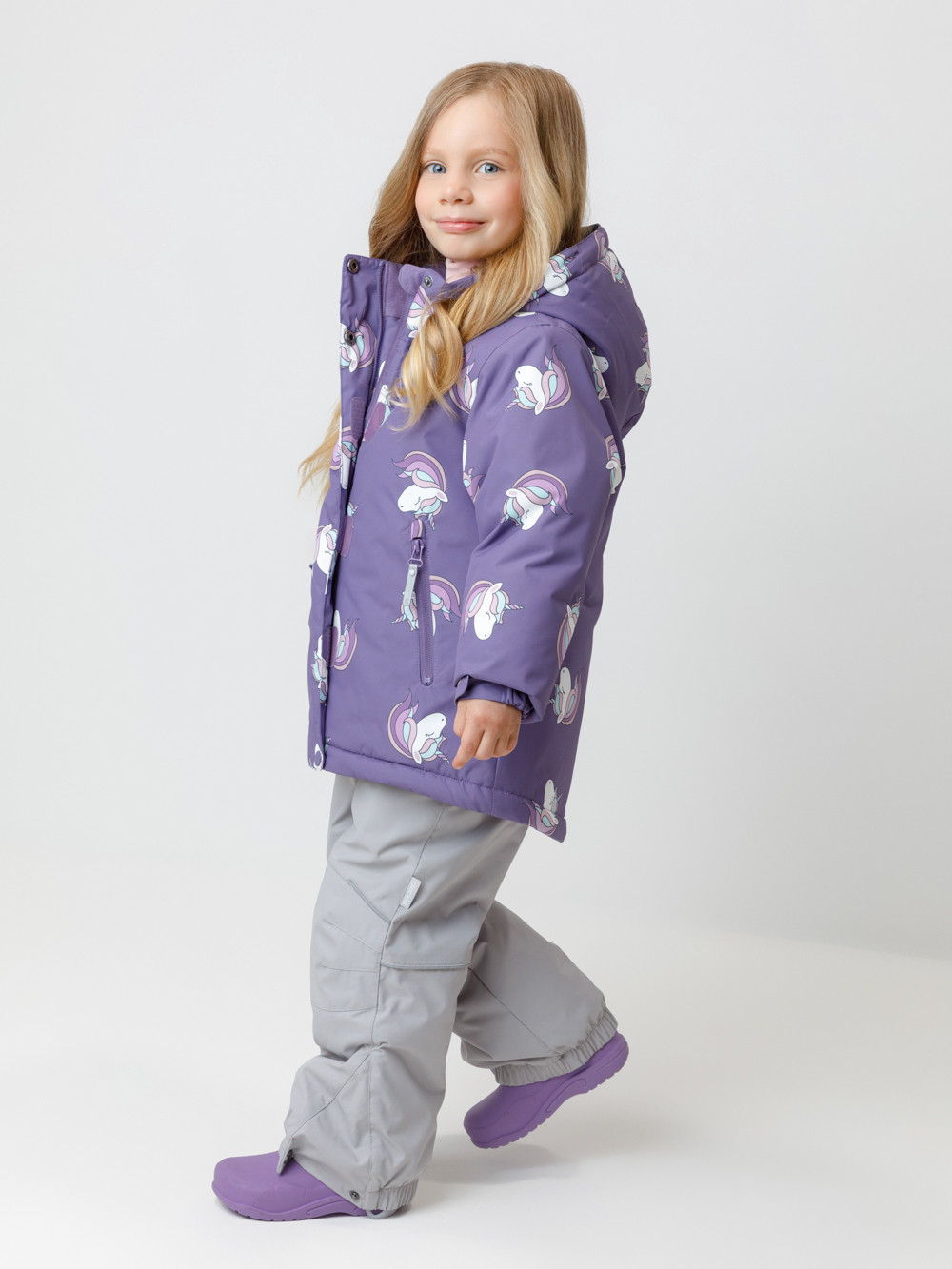 Куртка для девочки, артикул: ВК 38095/н/6 Ал, цвет: фиолетовый, фото 3