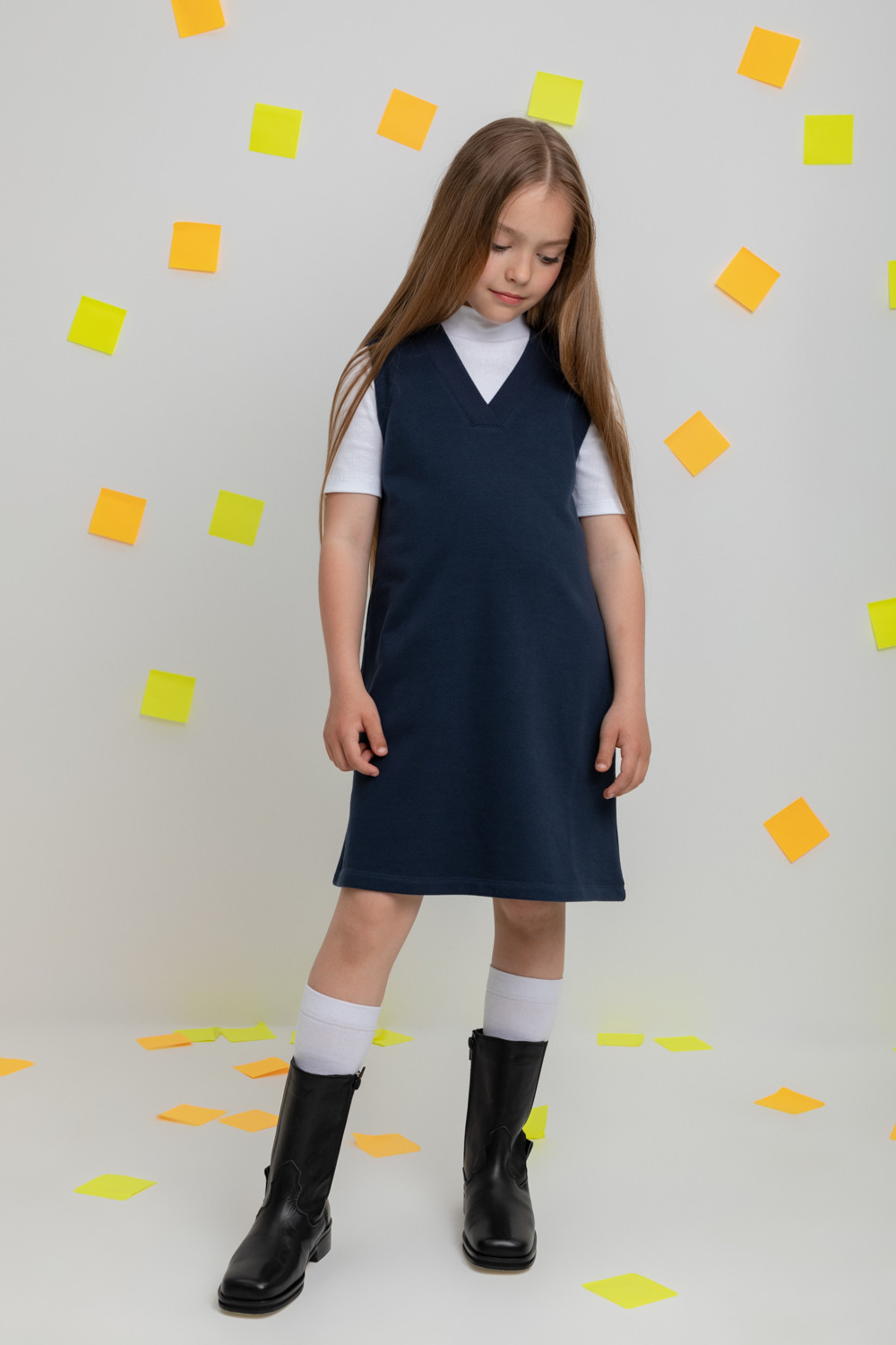 Платье для девочки, артикул: К 5817, цвет: синий, фото 3