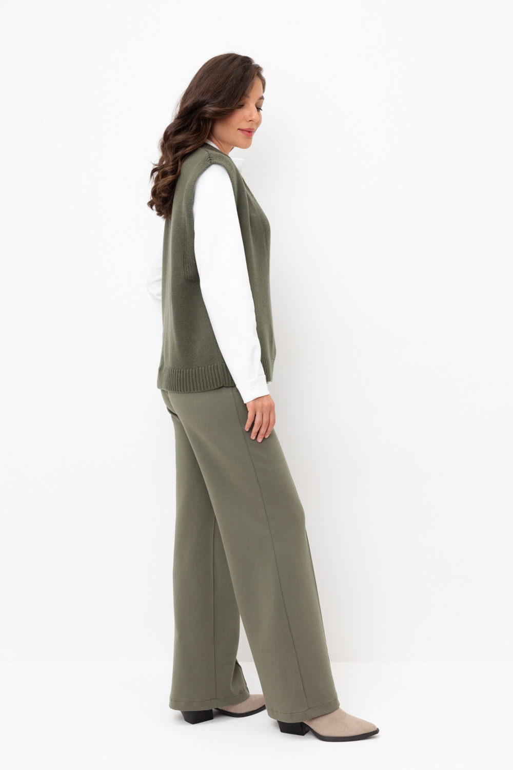 Брюки женские для мам, артикул: ЕВТ 4123, цвет: зеленый, фото 3