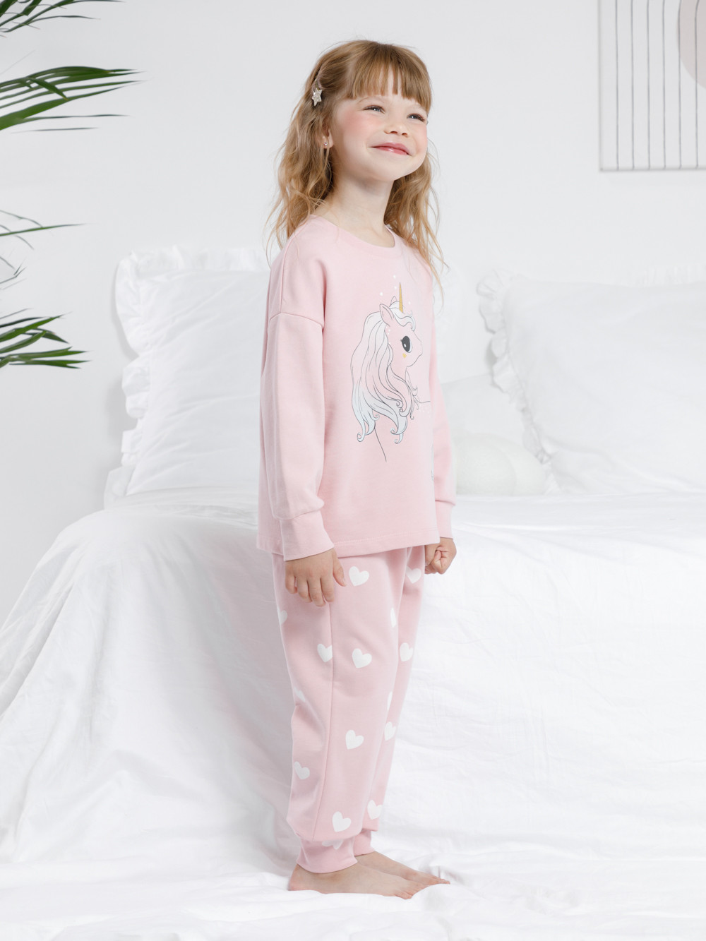 Пижама для девочки, артикул: К 1567, цвет: розовый, фото 3