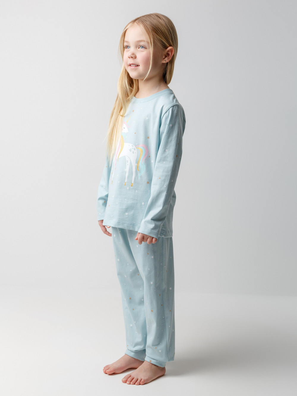 Пижама для девочки, артикул: К 1637, цвет: голубой, фото 3