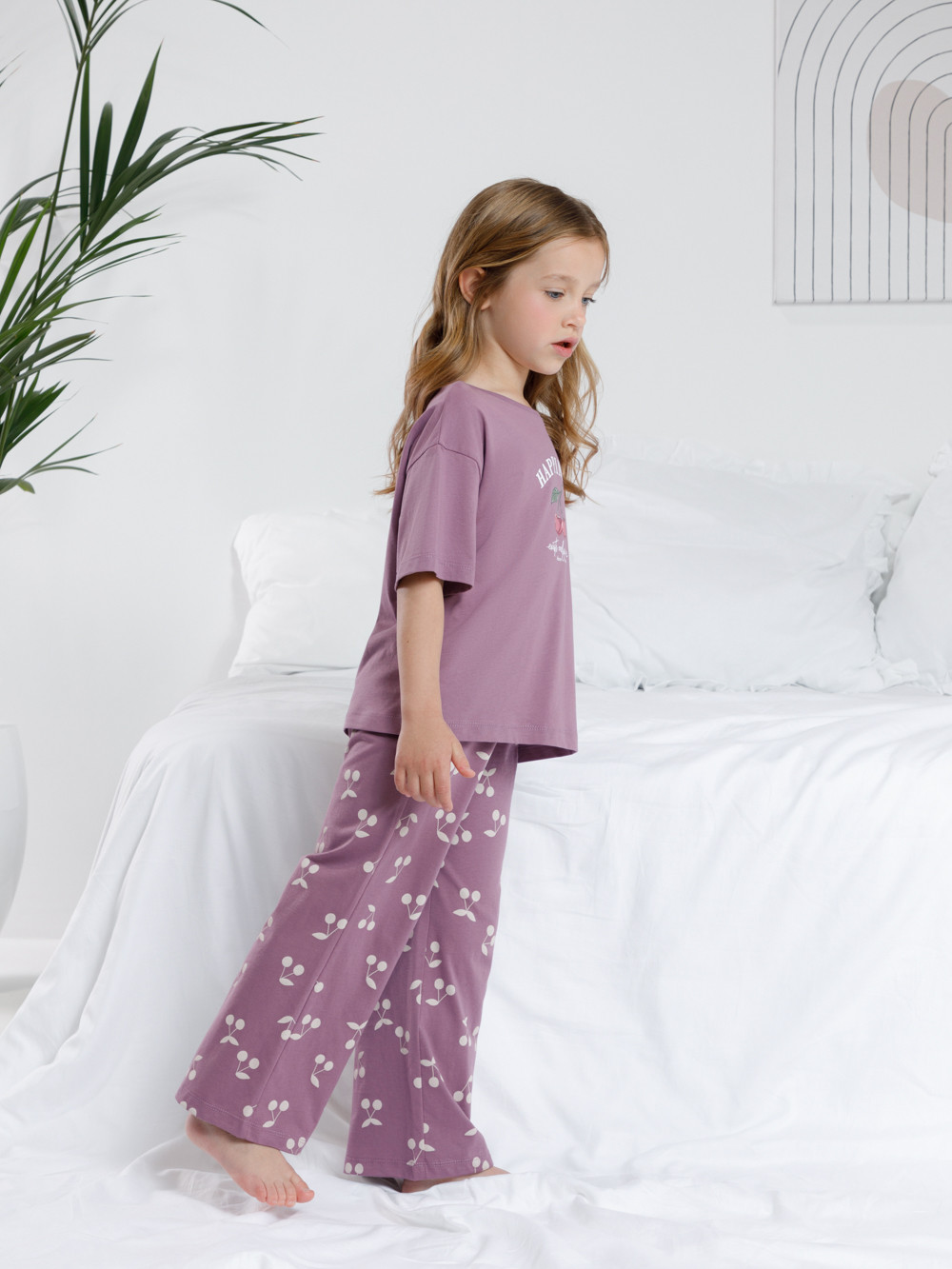 Пижама для девочки, артикул: МП 1657, цвет: бордовый, фото 3