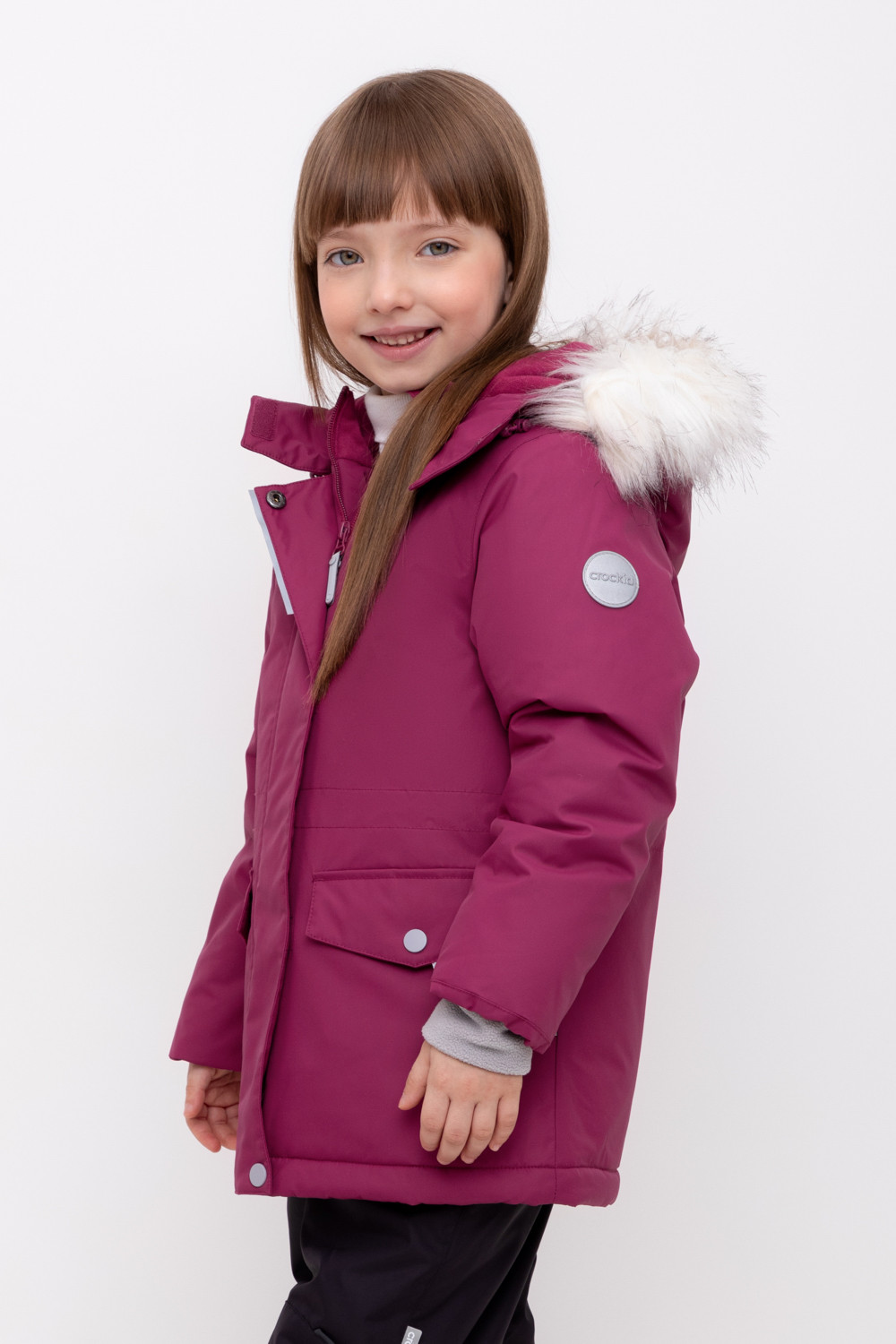 Куртка для девочки, артикул: ВК 38112/2 ГР, цвет: фиолетовый, фото 3
