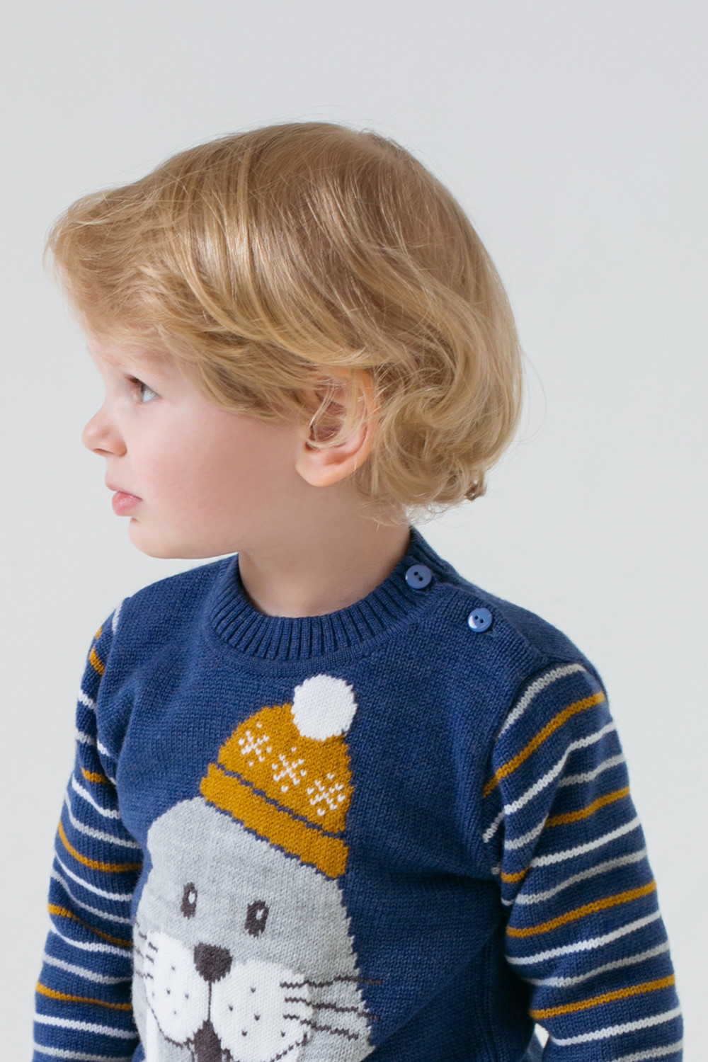Джемпер для мальчика, артикул: КВ 30102/ш, цвет: синий, фото 3