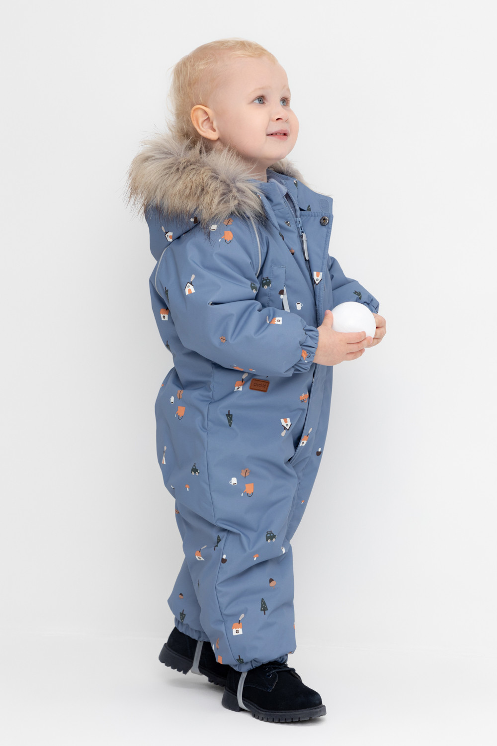 Комбинезоны утепленные для мальчика, артикул: ВК 60116/н/10 ГР, цвет: голубой, фото 3