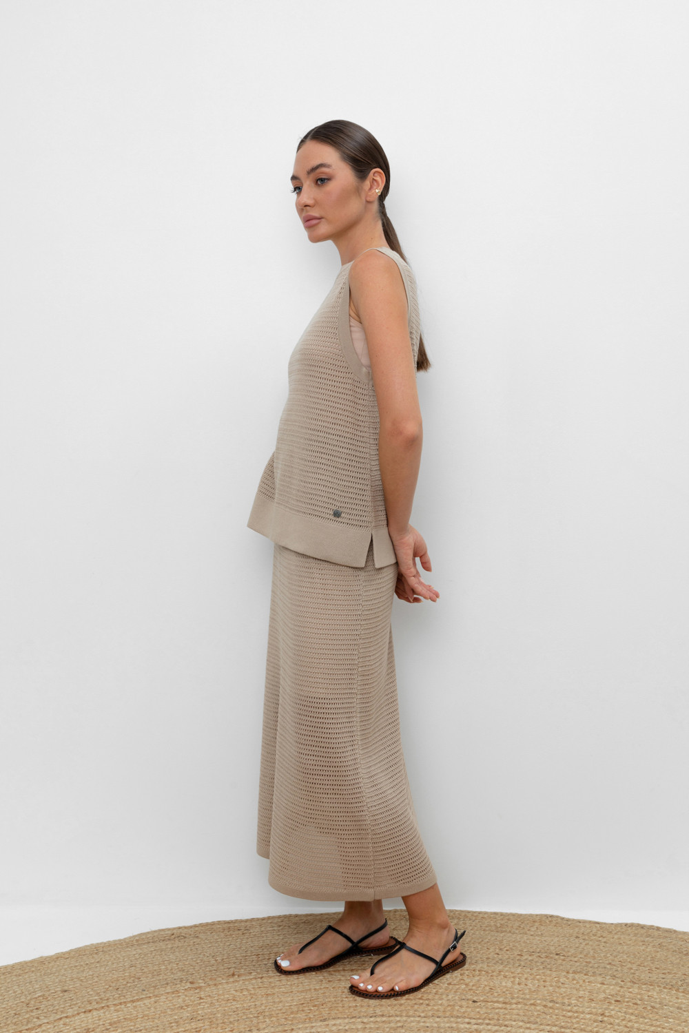 Юбки женские для мам, артикул: ЕВ 733, цвет: бежевый, фото 3