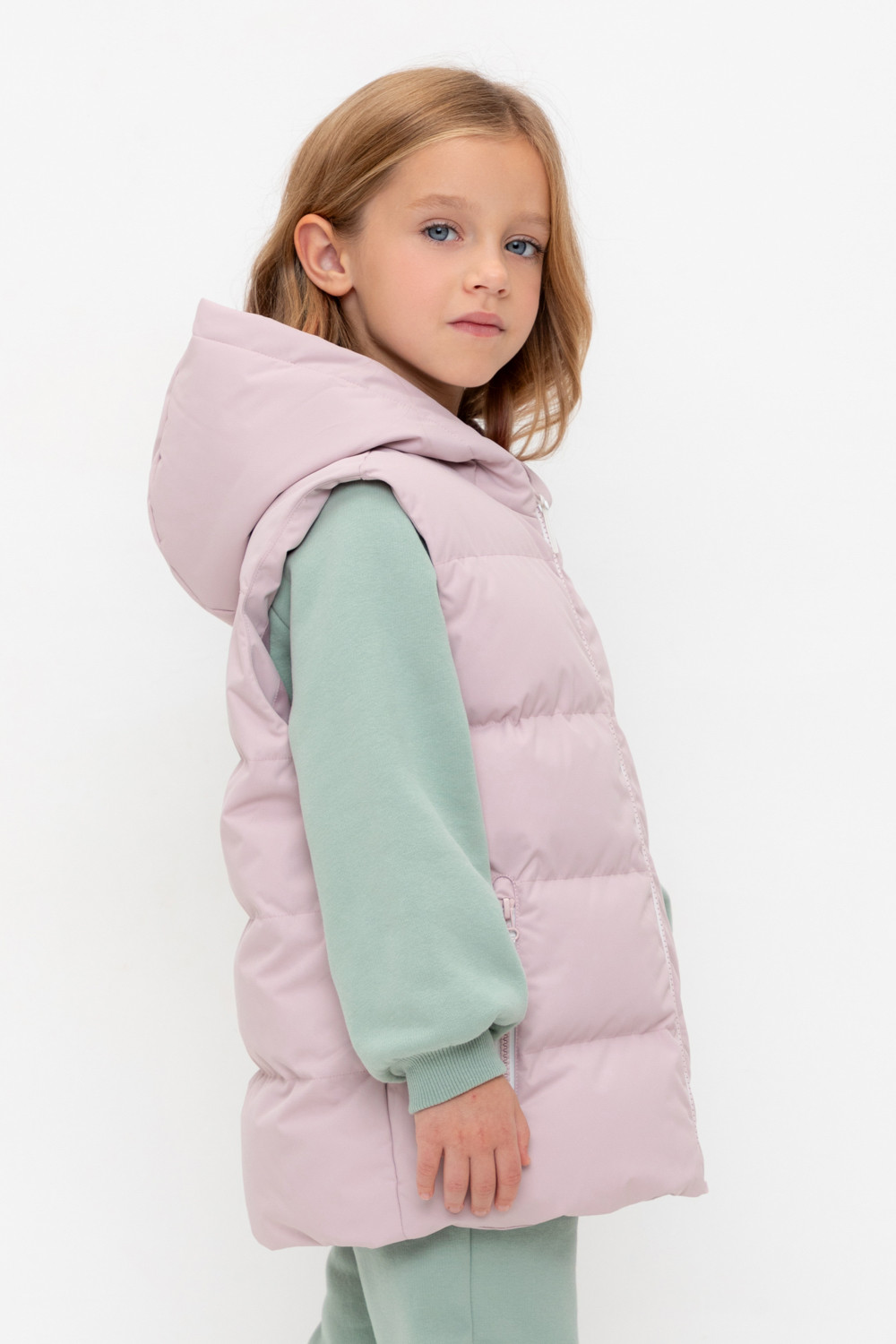 Жилет для девочки, артикул: ВК 35018/1 ГР (98-128), цвет: розовый, фото 3
