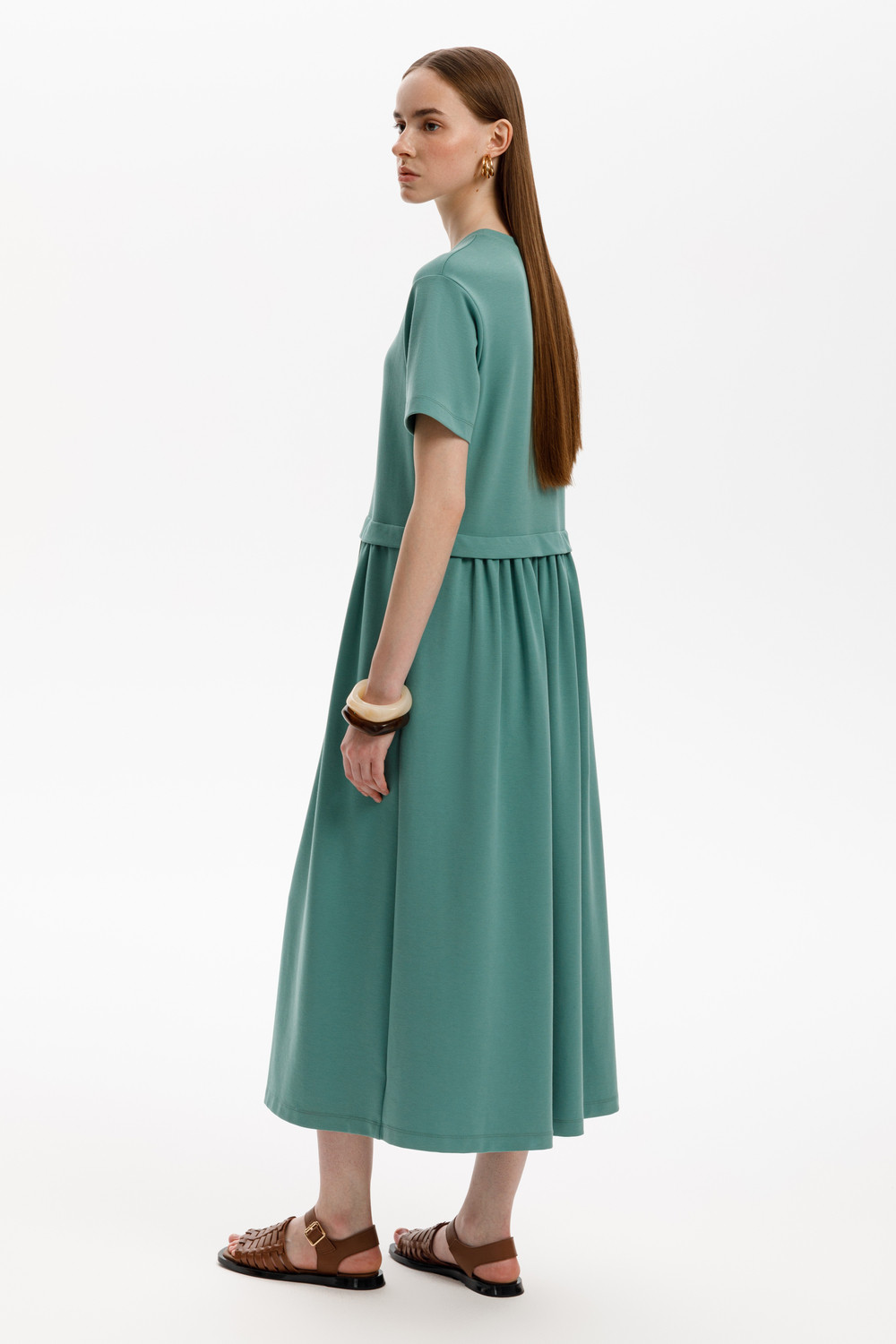 Платья женские для мам, артикул: ЕВТ 5086, цвет: зеленый, фото 3