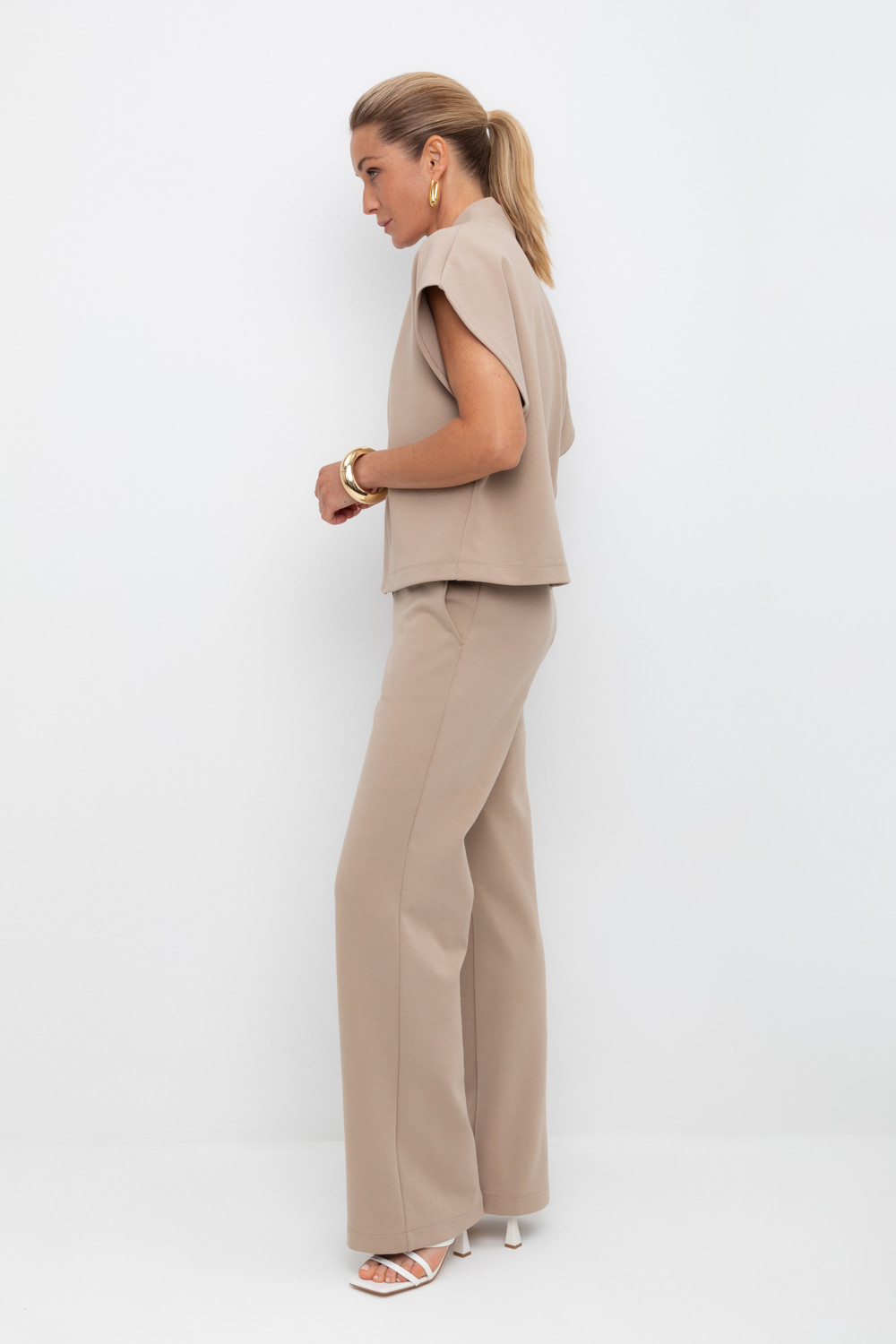 Брюки женские для мам, артикул: ЕВТ 4142, цвет: бежевый, фото 3