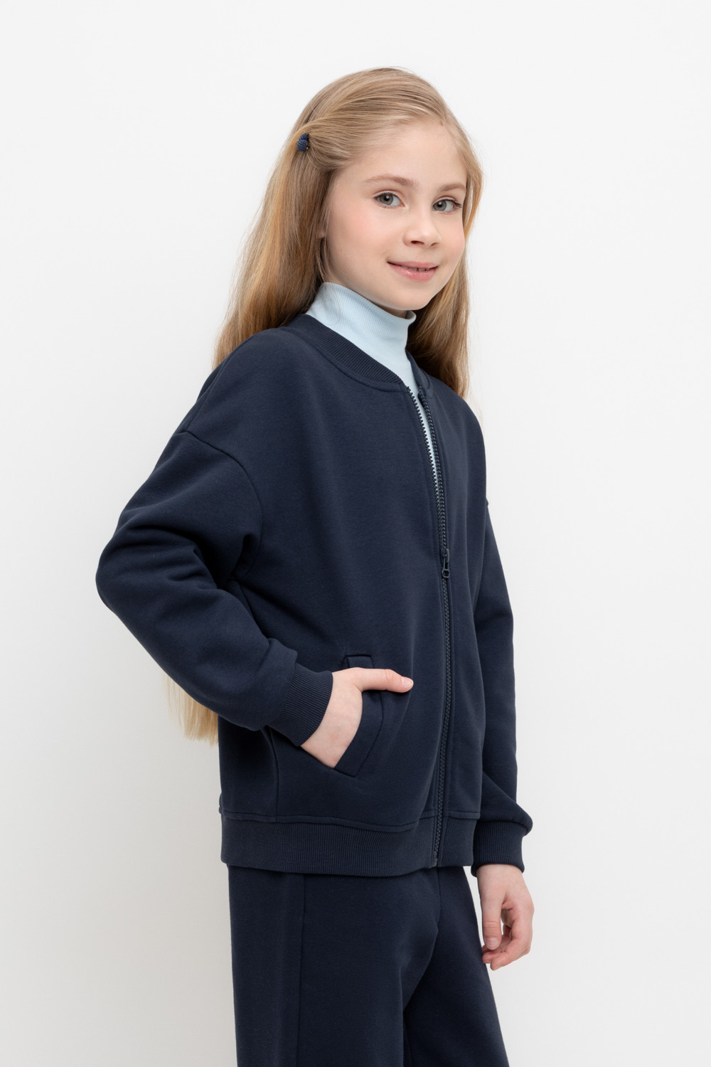 Жакет для девочки, артикул: К 302493, цвет: синий, фото 3