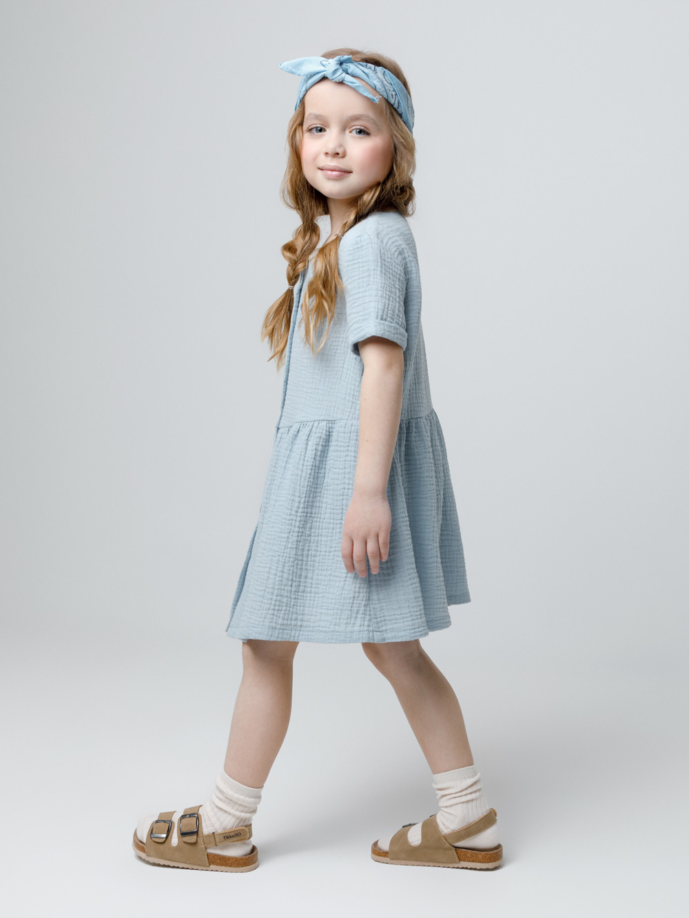 Платье для девочки, артикул: ТК 52095, цвет: голубой, фото 3