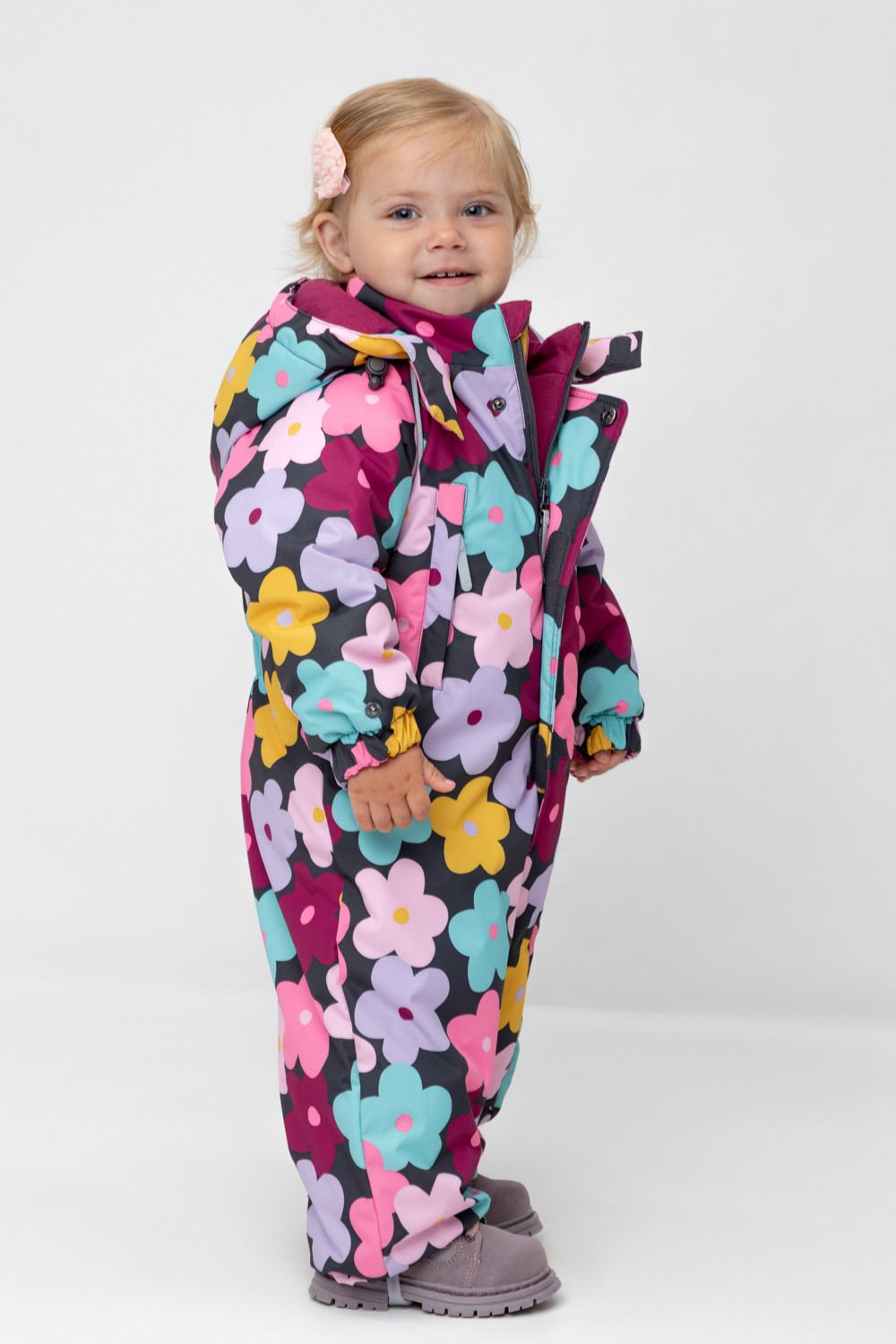 Комбинезоны утепленные для девочки, артикул: ВК 60032/н/47 Ал, цвет: серый, фото 3