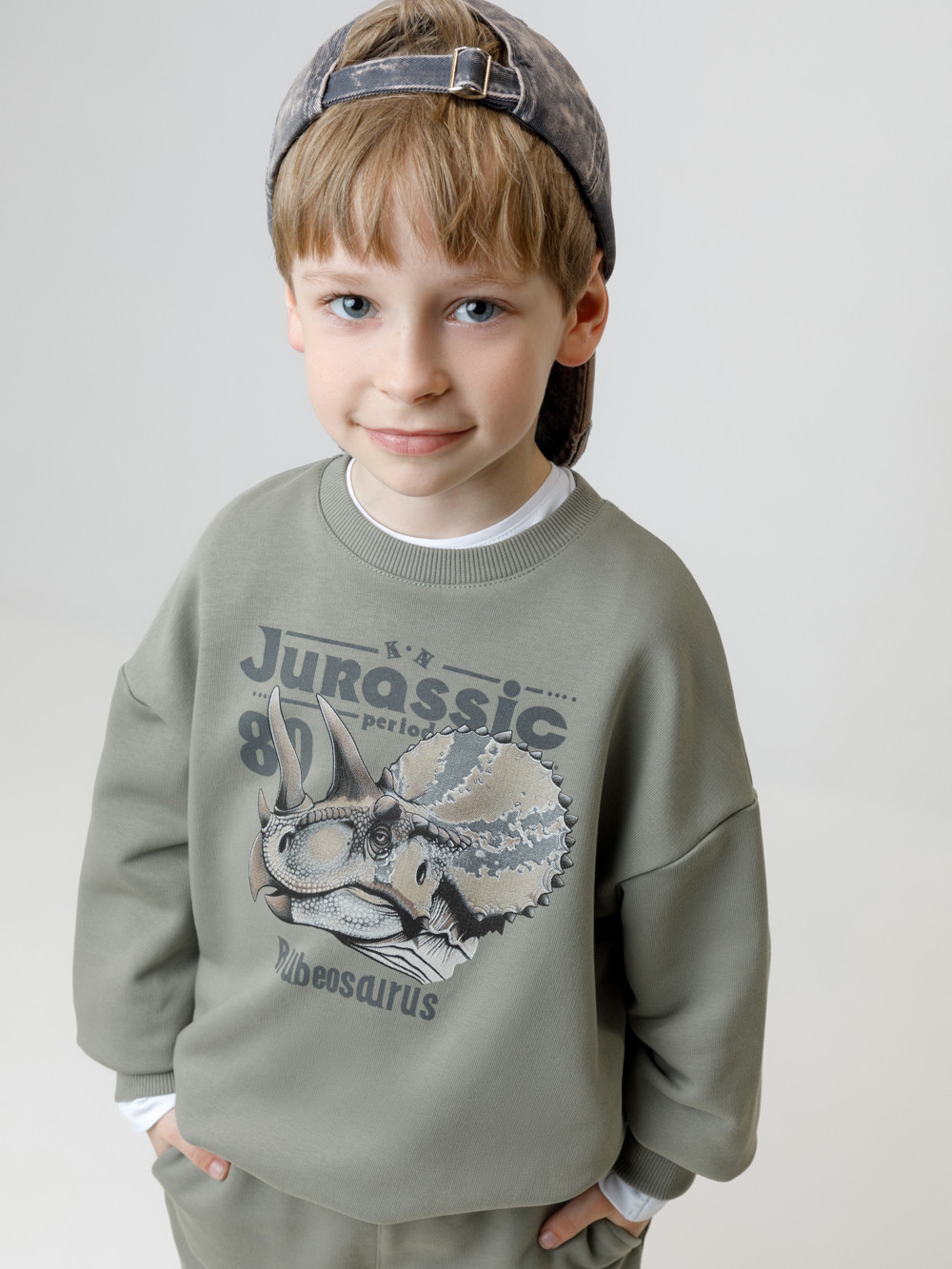 Свитшоты для мальчика, артикул: КР 302843, цвет: хаки, фото 3