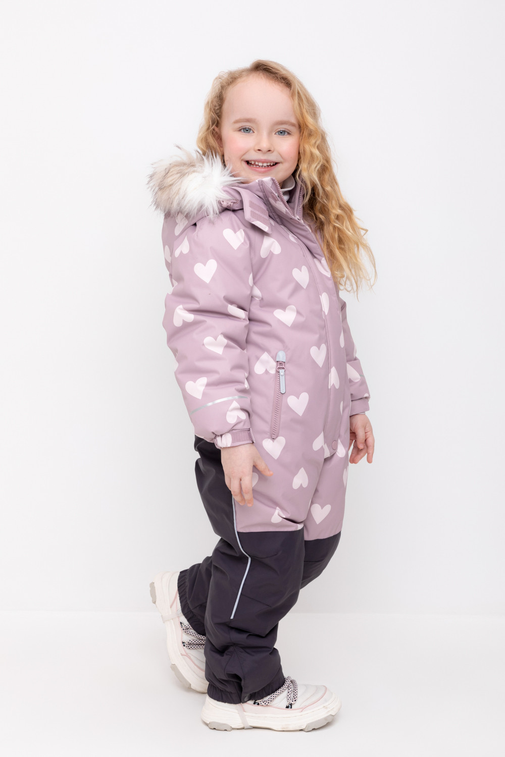 Комбинезоны утепленные для девочки, артикул: ВК 60120/н/1 ГР, цвет: фиолетовый, фото 3