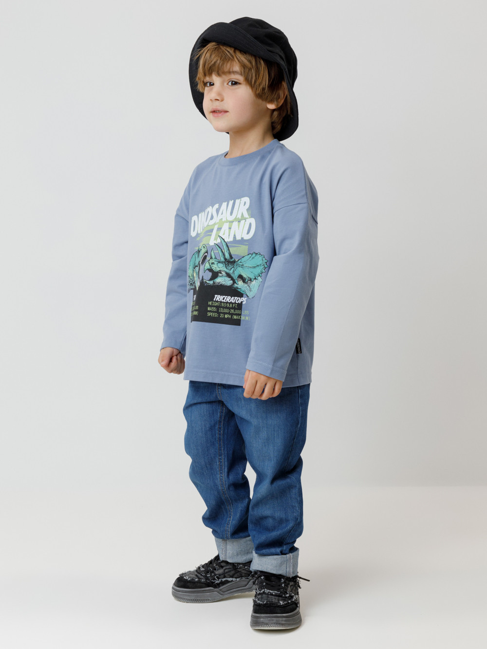 Лонгсливы для мальчика, артикул: КР 302256, цвет: синий, фото 3
