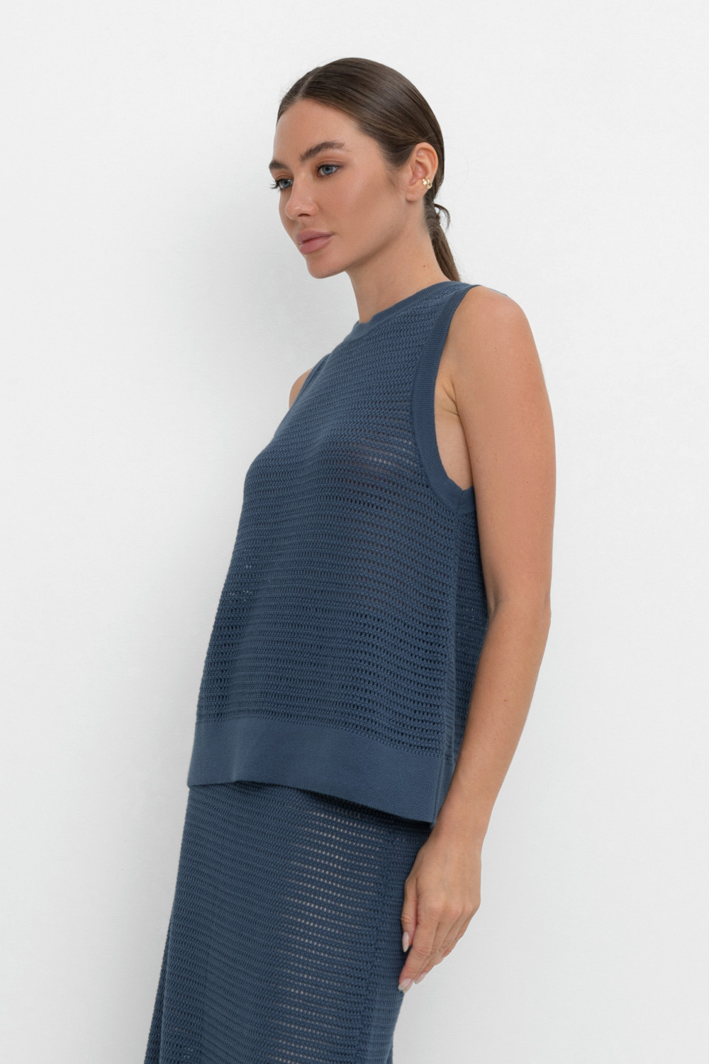 Майки женские для мам, артикул: ЕВ 30153, цвет: синий, фото 3