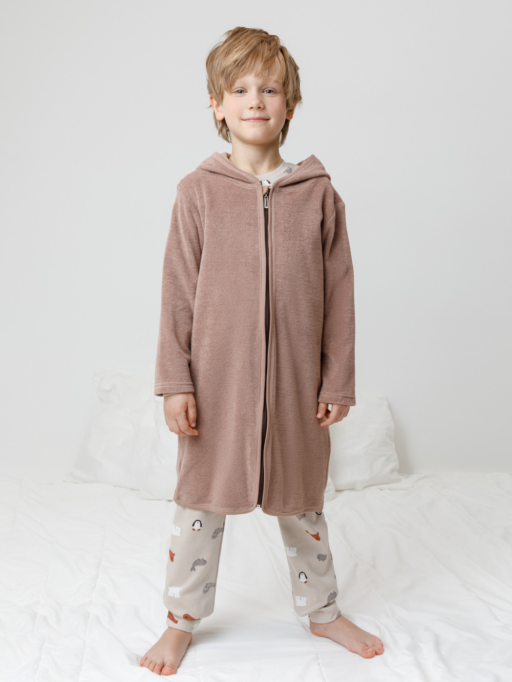 Халат для мальчика, артикул: К 5801, цвет: коричневый, фото 3