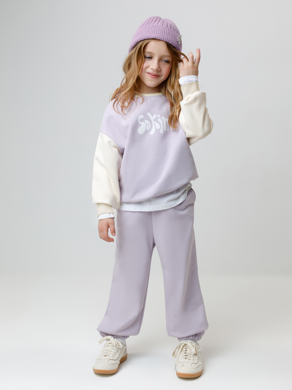Свитшоты для девочки, артикул: КР 302879, цвет: фиолетовый, фото 3