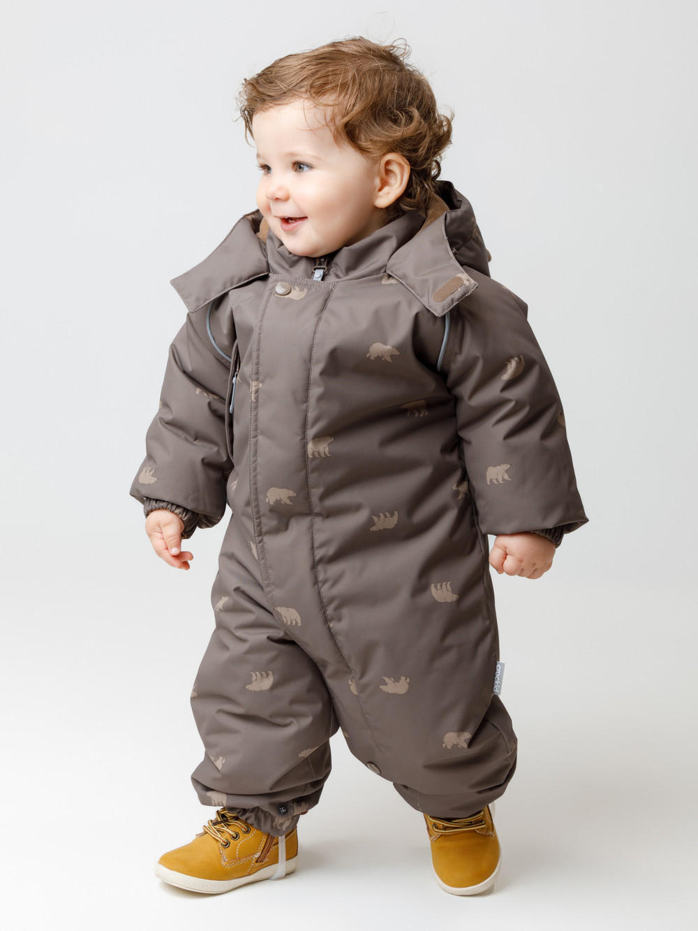 Комбинезоны утепленные для мальчика, артикул: ВК 60133/н/1 УЗГ, цвет: коричневый, фото 3