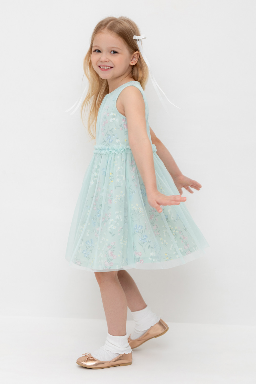 Платье для девочки, артикул: КР 5734, цвет: голубой, фото 3