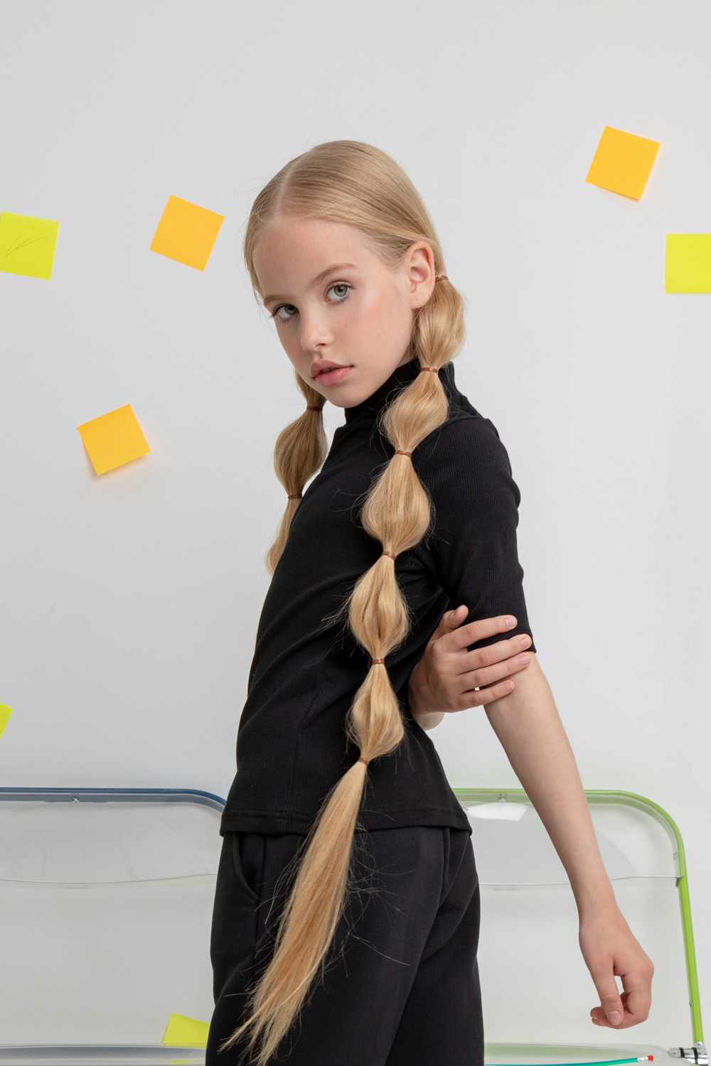 Водолазки для девочки, артикул: К 302151, цвет: черный, фото 3