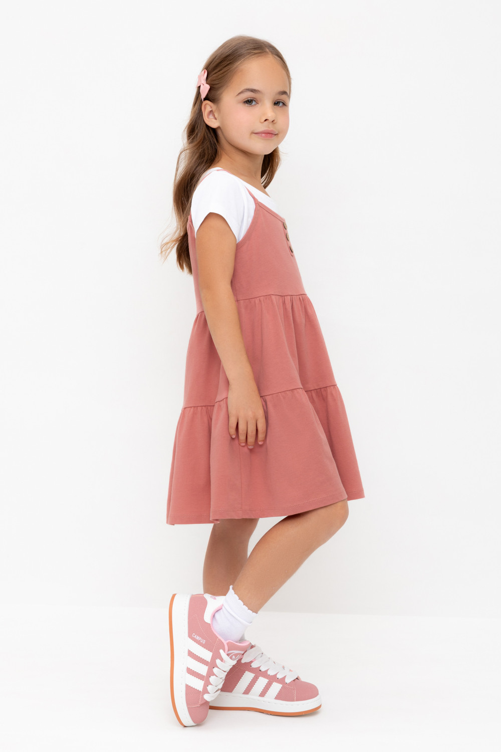 Сарафан для девочки, артикул: КР 5799-1, цвет: оранжевый, фото 3