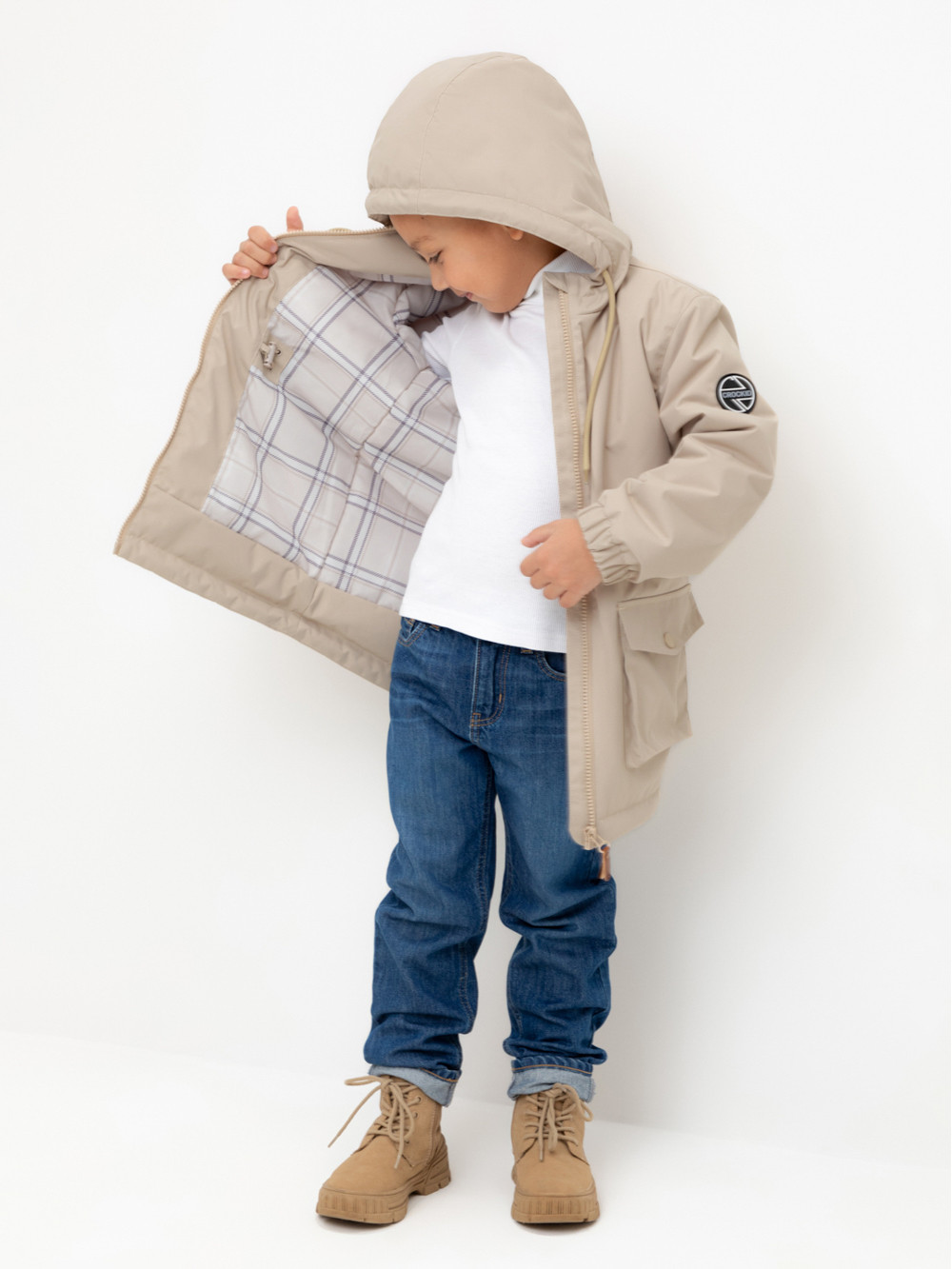 Куртки для мальчика, артикул: ВК 30150/1 УЗГ, цвет: бежевый, фото 3