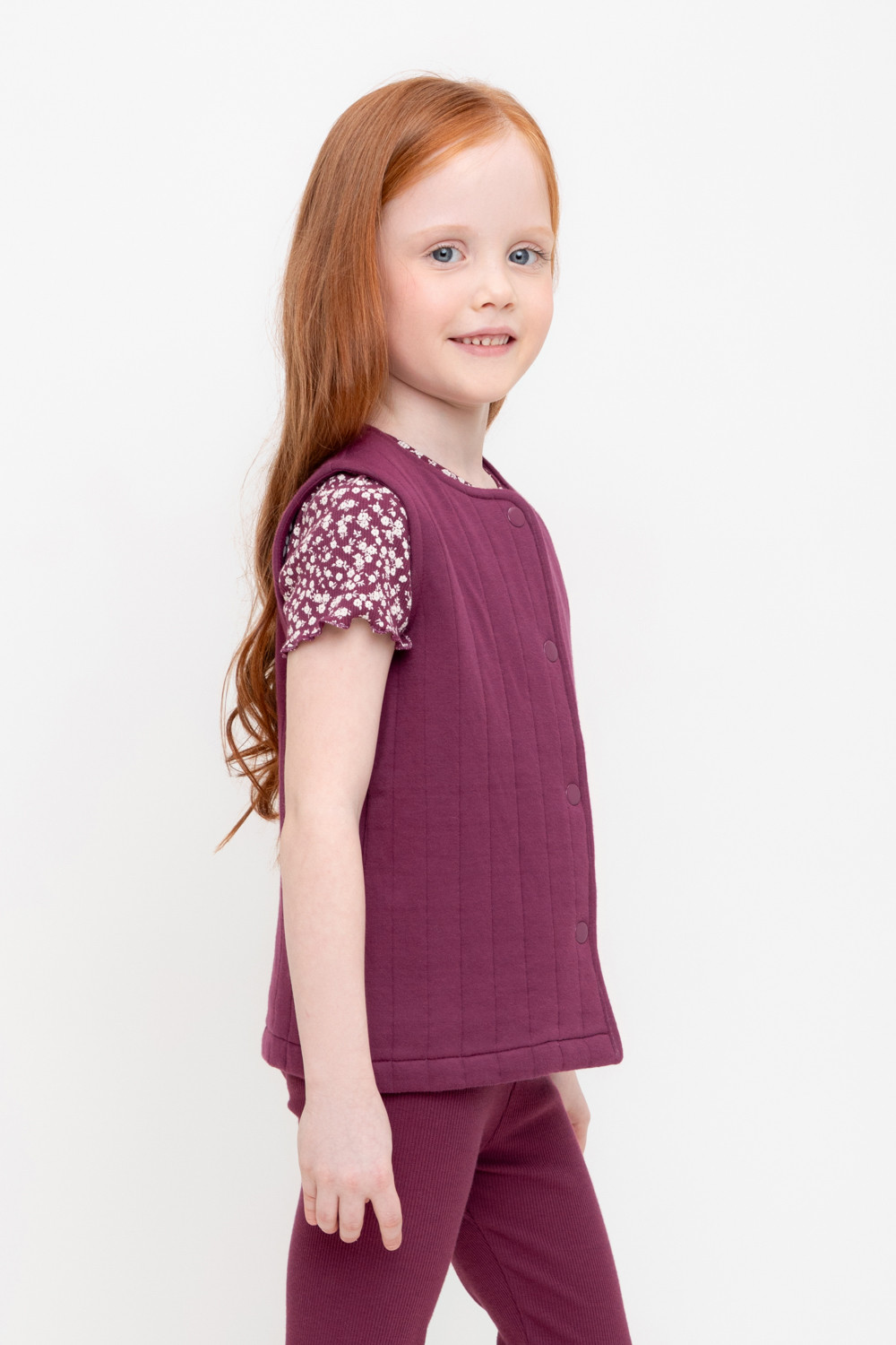 Жилеты для девочки, артикул: КР 302576, цвет: бордовый, фото 3