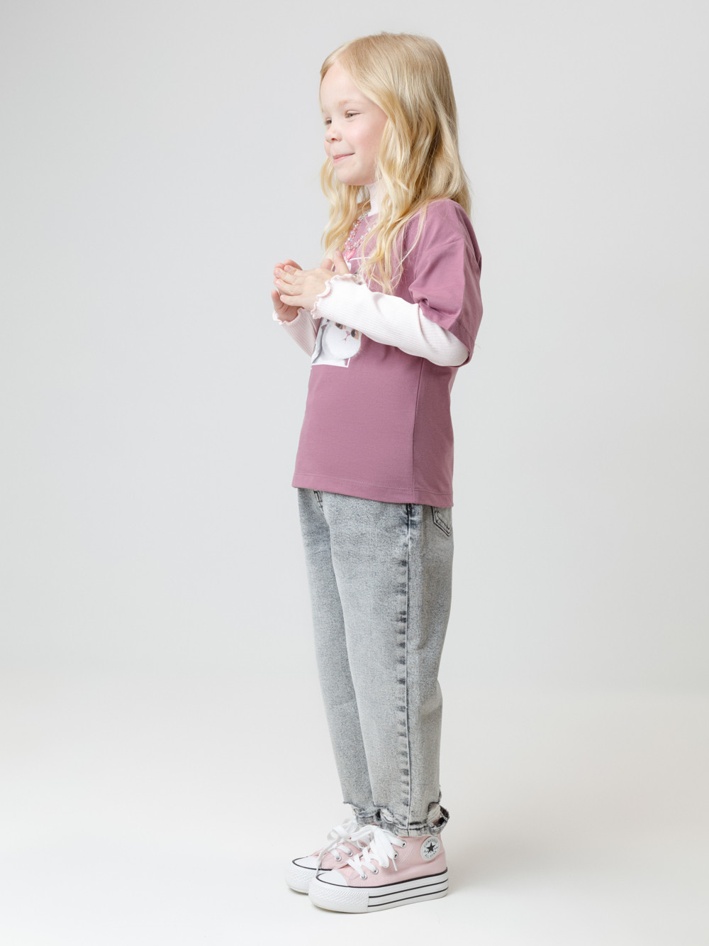 Футболка для девочки, артикул: КР 302828, цвет: бордовый, фото 3