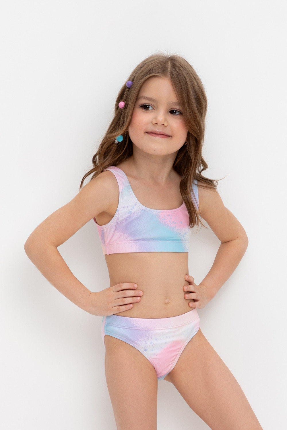 Купальник для девочки, артикул: ТК 17012/1н ФВ, цвет: мульти, фото 3