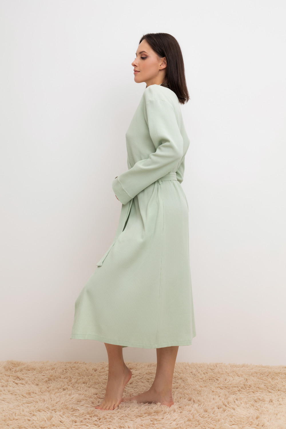 Халаты женские для мам, артикул: Е 50014/24, цвет: зеленый, фото 3