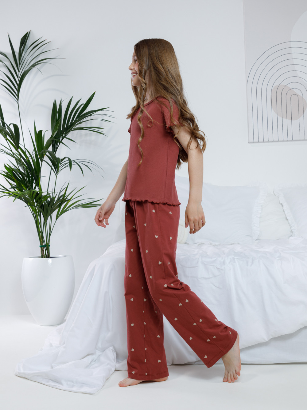 Пижама для девочки, артикул: МП 1659-1, цвет: коричневый, фото 3