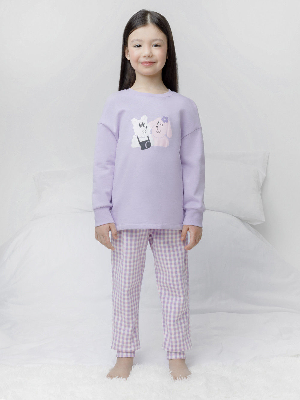 Пижама для девочки, артикул: К 1567, цвет: фиолетовый, фото 3