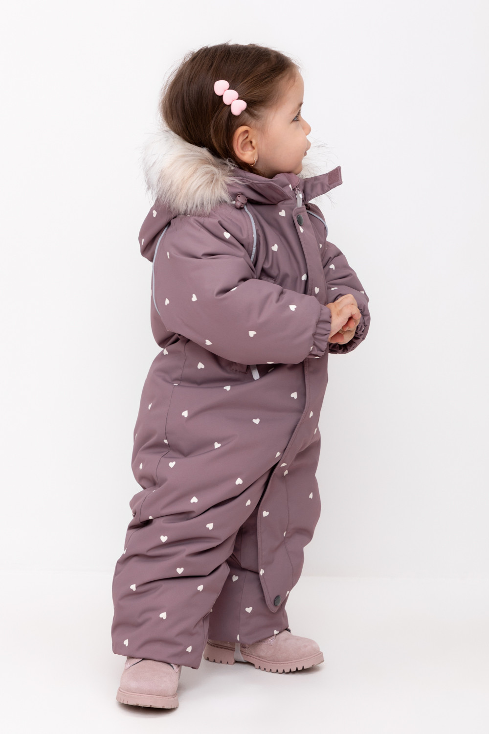 Комбинезоны утепленные для девочки, артикул: ВК 60105/н/13 ГР, цвет: фиолетовый, фото 3