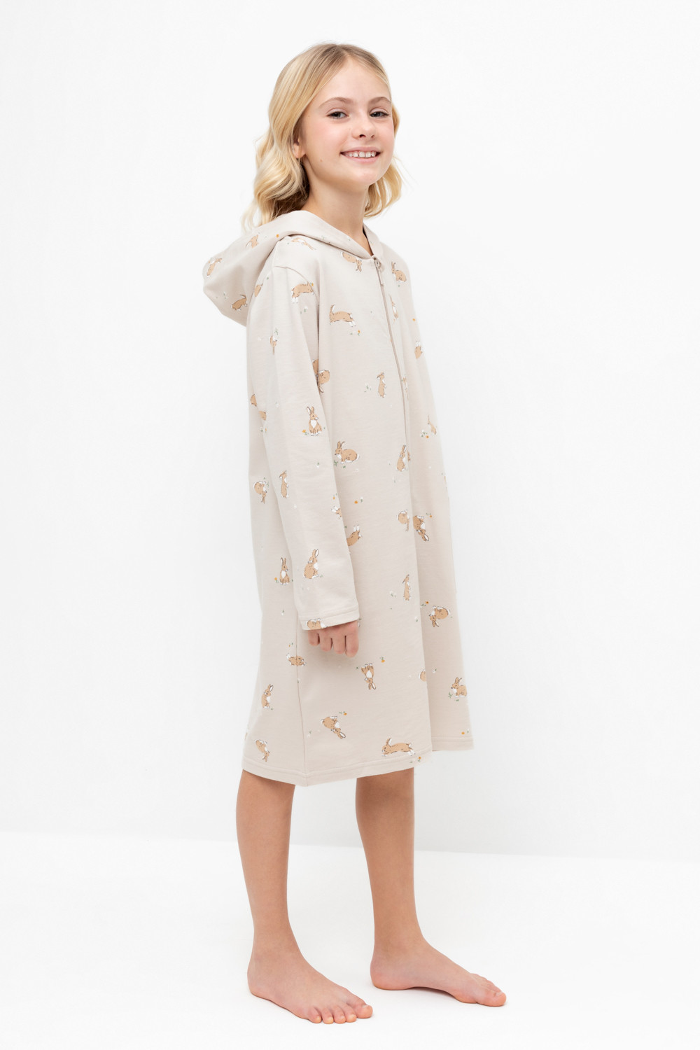 Халат для девочки, артикул: К 5764-1, цвет: бежевый, фото 3