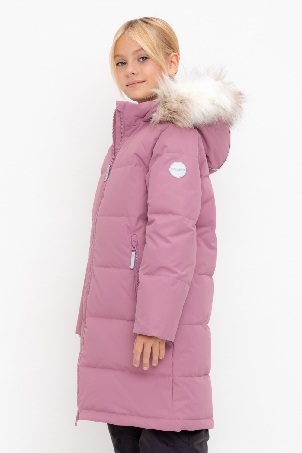 Пальто для девочки, артикул: ВК 34069/1 УЗГ, цвет: фиолетовый, фото 3