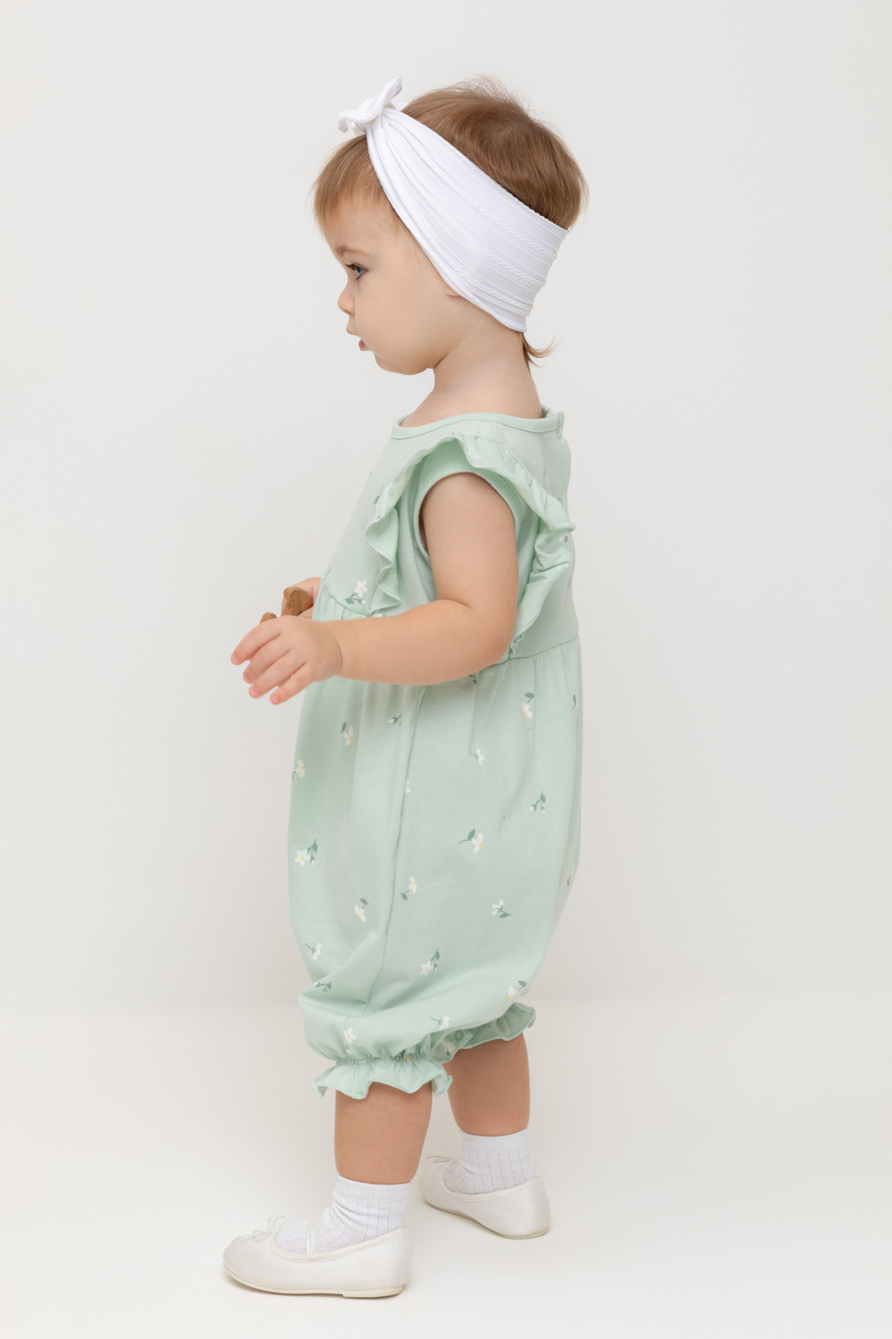 Полукомбинезон для девочки, артикул: КР 6408, цвет: зеленый, фото 3