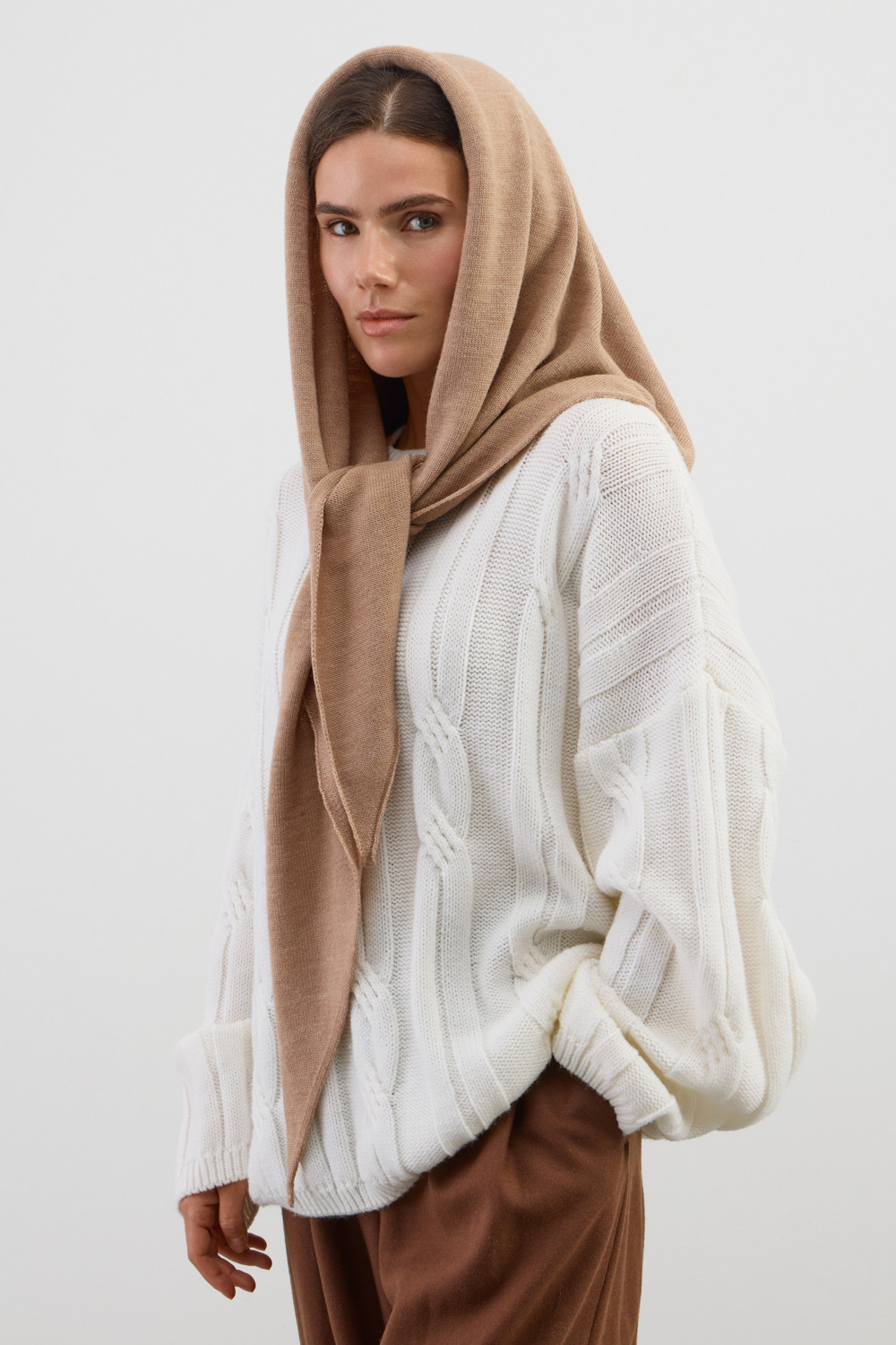 Шарфы женские для мам, артикул: ЕВ 15019/ш, цвет: бежевый, фото 3