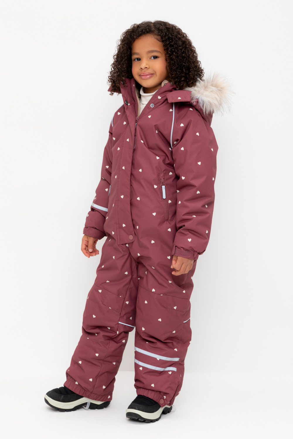 Комбинезоны утепленные для девочки, артикул: ВК 60096/н/1 ГР, цвет: бордовый, фото 3