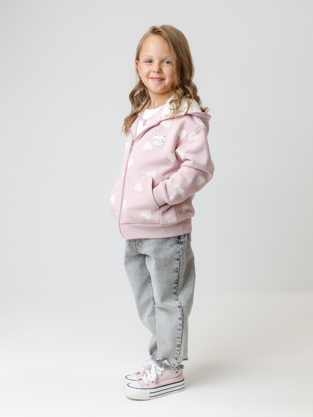 Толстовка для девочки, артикул: КР 302826, цвет: розовый, фото 3
