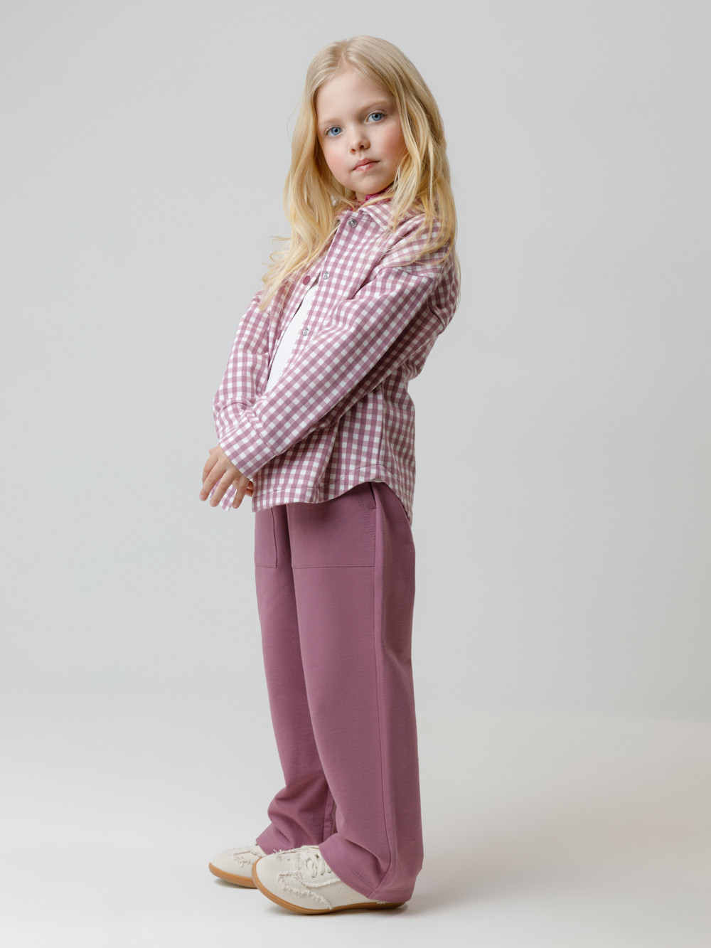 Брюки для девочки, артикул: КР 400786, цвет: бордовый, фото 3