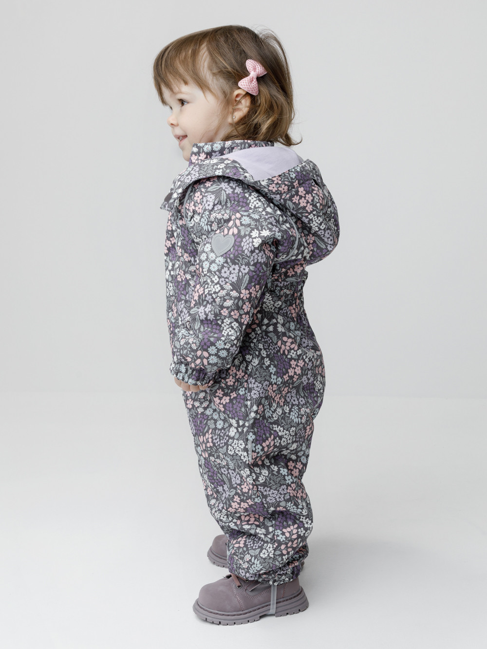 Комбинезоны утепленные для девочки, артикул: ВК 60085/н/71 Ал, цвет: темно-серый, фото 3