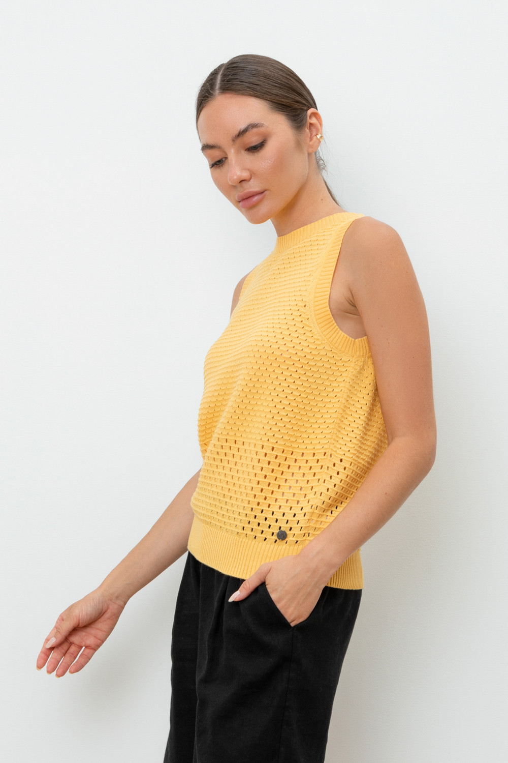 Майки женские для мам, артикул: ЕВ 30162, цвет: желтый, фото 3