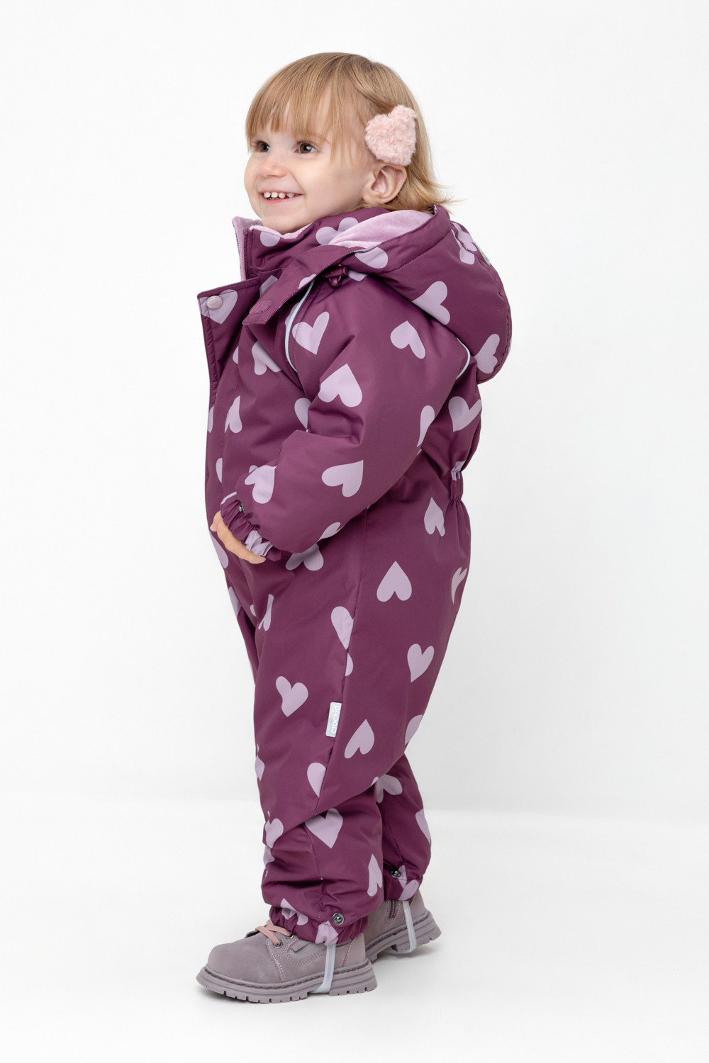 Комбинезоны утепленные для девочки, артикул: ВК 60113/н/1 УЗГ, цвет: бордовый, фото 3